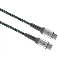 Goobay USB-C naar USB-C met metalen stekkers, grijs, 0,5m