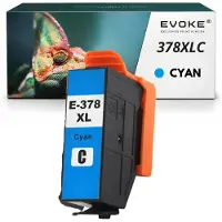 Evoke -Patrone, compatibel met de Epson 378 XL T3792 printer, cyaan, 13,2 ml, compatibel met XP-15000, Exp Photo XP-8505, 8500