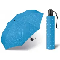 Happy Rain Automatische Paraplu Dames - Blauw met Stippen - 27,5 cm