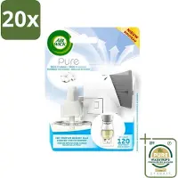 Air Wick 20 x Elektrische Geurverspreider - Starterkit - Pure Zachtheid van Katoen - 19ml - Grootverpakking - Geurverspreider - Katoengeur - Frisse Geur - Elektrische Geurverspreider - Langdurige Geur