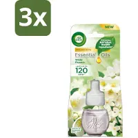 Air Wick 3 x - Luchtverfrisser Navulling - Essentiële Oliën - Freesia & Jasmijn - Elektrische Geurverspreider - 20 ml - Luchtverfrisser - Geurverspreider - Freesia - Jasmijn - Essentiële Oliën