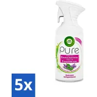 Air Wick 5 x Pure - Luchtverfrisser Spray - Essentiële Oliën - Lavendel - 250ml - Luchtverfrisser - Lavendel - Essentiële Oliën - Ontspanning - Sfeer