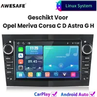 AWESAFE Autoradio - Geschikt Voor Opel Meriva Corsa C D Astra G H - Draadloos Carplay Android Auto - Linux systeem - 7 Inch Touchscreen - FM Radio Bluetooth EQ SWC Wifi Airplay