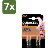 Duracell 7 x – Alkaline Batterijen AAA – Plus – 4-pack - AAA Batterijen - Alkaline Batterijen - Langdurige Batterijen - Batterijen Voor Speelgoed - Batterijen Voor Zaklampen