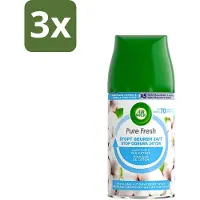 Air Wick 3 x Freshmatic Pure Fresh Navulling Zachtheid van Katoen 250 ml - Luchtverfrisser - Geurverspreider - Katoen Geur - Frisse Geur - Geur Neutraliseren