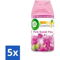 Air Wick 5 x - Luchtverfrisser Navulling - Essentiële Oliën - Pink Sweet Pea - Automatische Spray - 250 ml - Luchtverfrisser - Navulling - Essentiële Oliën - Geur - Pink Sweet Pea