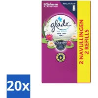 Glade 20 x – Touch & Fresh Navulling – Relaxing Zen – 10 ml - Luchtverfrisser - Ontspannende Geur - Frisse Geur - Sandelhout - Appel