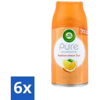 Air Wick 6 x - Luchtverfrisser Navulling - Mediterrane Zon - Automatische Spray - 250 ml - Luchtverfrisser - Automatische Geur - Zonnige Geur - Bloemige Geur - Geur Neutralisatie