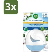 Air Wick 3 x – Luchtverfrisser – Deco Sphere Katoen – 75 ml - Luchtverfrisser - Katoen Geur - Frisse Geur - Geur Neutraliseren - Geur In Badkamer