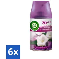 Air Wick 6 x - Luchtverfrisser Navulling - Maan Lelie - Automatische Spray - 250 ml - Maanlelie - Geur - Essentiële Oliën - Geurverspreiding - Frisse Geur