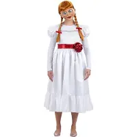 Smiffys - Annabelle Kostuum jurk - L - Wit/Rood