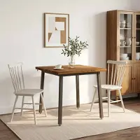 vidaXL 80 x 80 x 75 cm Massief Acaciahout Natuurlijk en Koffie