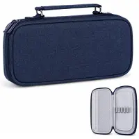 VHV - Etui Handtasje - Grote Capaciteit Pencil Case -25x5x11.5 cm - Pennenetui draagbaar - Ritsvak Pennenbak Voor School Examen, Kantoor -Blauw