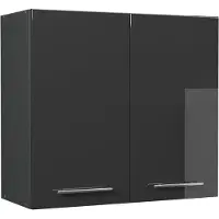 Vicco Hangkast Fame-Line, Antraciet Hoogglans/Antraciet, 80 cm