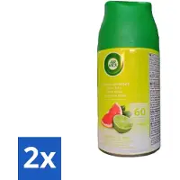 Air Wick 2 x - Luchtverfrisser Navulling - Citrus Bries - Automatische Spray - 250 ml - Citrusgeur - Geurverspreiding - Geurstop - Geurintensiteit - 24/7 Geur