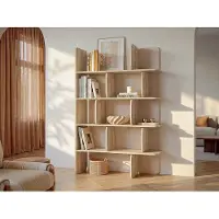 Vente-unique Wandplank met 4 planken - Natuurlijk licht en Beige MINALVA