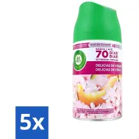 Air Wick 5 x - Luchtverfrisser Navulling - Zalige Zomer - Automatische Spray - 250 ml - Zalige Zomer - Geurverspreider - Automatische Geur - Geurverwijdering - Geurintensiteit