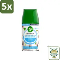 Air Wick 5 x Freshmatic Pure Fresh Navulling Zachtheid van Katoen 250 ml - Grootverpakking - Luchtverfrisser - Geurverspreider - Katoen Geur - Frisse Geur - Geur Neutraliseren