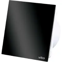 Vito Venti-GL100S - Badkamer ventilator met Vochtsensor en Timer 100mm - 12W - 30dB - Zwart - Glas - 180m3 - 2450rpm