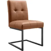 Pronto Wonen Eetkamerstoel Oro - Bruin - Microleder - Sledeframe -
