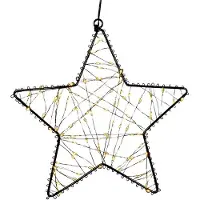 Anna's Collection Kerstster hangend op batterijen | 26 cm | Extra warm wit | 100 lampjes