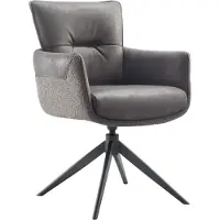 Pronto Wonen Eetkamerstoel Mirandola - Grijs - Microleder - Spinpoot -
