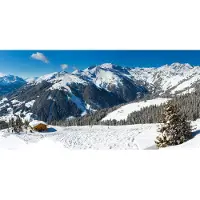 My Village Achtergrond doek wintersport 150x75cm multi color