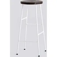 HAY Cornet Barkruk Cream white powder coated steel base H75 Standard glider | Smoked oiled solid oak seat