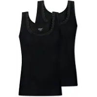 Schiesser Uncover by - 2PACK Top Cotton Lace - Onderhemd Dames - zwart