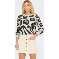 JDY Trui 'JDYLORRAINE' beige / lichtgrijs / zwart