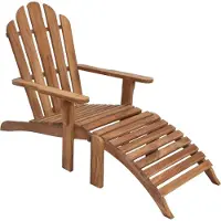 Lestix International Tuinstoel, teak, Adirondack-stijl, massief hout, weerbestendig