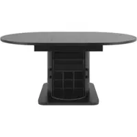 MODFU Eettafel - Uitschuifbaar Met Opbergruimte - Modern - MDF Metaal - Zwart - 118-158 Cm