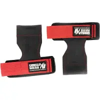 Gorilla wear Lifting Grips - Zwart/Rood
