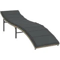 vidaXL Ligbedden 2 st met tafel poly rattan lichtgrijs