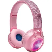 Lexibook - 3D Pink Strass design Bluetooth en Bedrade Opvouwbare Koptelefoon met veilige volumebeperking