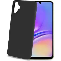 Celly Cromo Siliconen hoesje - Geschikt voor Samsung Galaxy A05 - TPU Back Cover - Microfiber - Zwart