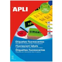 APLI fluo etiketten 210 x 297 mm (b x h) oranje