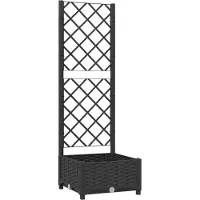 vidaXL Plantenbak met trellis zwart 40x40x121,5 cm PP