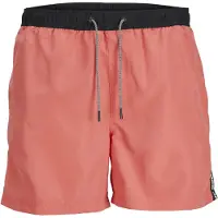 Jack & Jones Zwemshorts 'JPSTFiji' koraal / zwart / wit