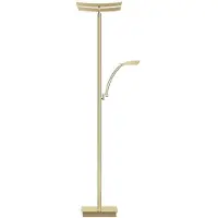 HELL LED-vloerlamp Andy, dimbaar, crème / amber, Woon-/ Eetkamer, metaal, Modern, LED vloerlamp