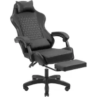 Mars Gaming MGC-X, Gaming stoel voor computergebruik, draagvermogen 120 kg, bekleed zitvlak, beklede rugleuning, 190 cm, zwart