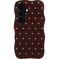 Selencia Vivid Wavy Backcover met MagSafe voor de Samsung Galaxy S26 - Happy Dots Chocolate