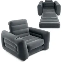 Intex Opblaasbare fauteuil, matras, slaapbank, bed 2-in-1 - 221x107x66 cm