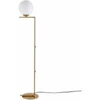 Alpinaluz Bolvormige staande lamp, E27 fitting, wit glas en gouden metaal, moderne Scandinavische stijl, diameter 22 cm, geschikt voor woonkamer en slaapkamer