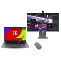 Lenovo Yoga Pro 9i 16 + Yoga Pro 27UD OLED Monitor & Yoga Bluetooth Silent Mouse Intel Core Ultra 7 356H-processor E-cores tot 3,50 GHz en P-cores tot 4,70 GHz, Windows 11 Home 64, 1 TB SSD M.2 2242