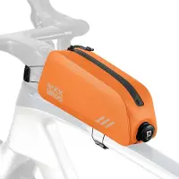 RockBros 0,9L Bovenbuis tas, waterdichte fietstas voor het frame, met draaiknopsluiting, geschikt voor mountainbikes en racefietsen, kleur: oranje