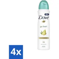 Dove 4 x - Deodorant - Spray Go Fresh Pear & Aloe - Frisse en verzorgende geur - 250 ml - Go Fresh Pear Aloe Vera - Deodorant Spray - Anti-transpirant - Fris Gevoel - Peer Geur