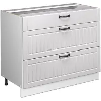 Vicco Keukenonderkast Fame-Line, Wit Landhuis/Wit, 100 cm zonder werkblad