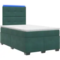 vidaXL boxspringbed met matras, donkergroen, 120 x 190 cm, fluweel