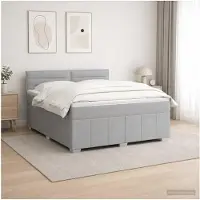 vidaXL Boxspringbed met matras, lichtgrijs, 140 x 190 cm, gestoffeerd